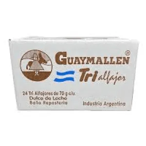 Alfajor Guaymallen Triple Milk Chocolate with Dulce de Leche Box 24 units 70 g / 2.46 oz