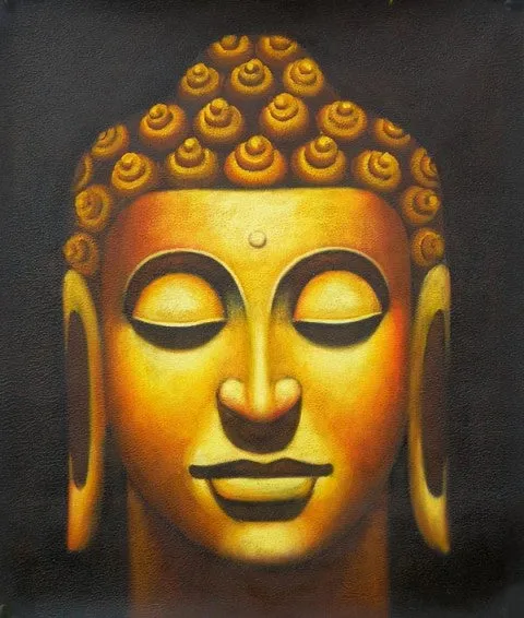 Bronze Buddha Canvas Oil Painting