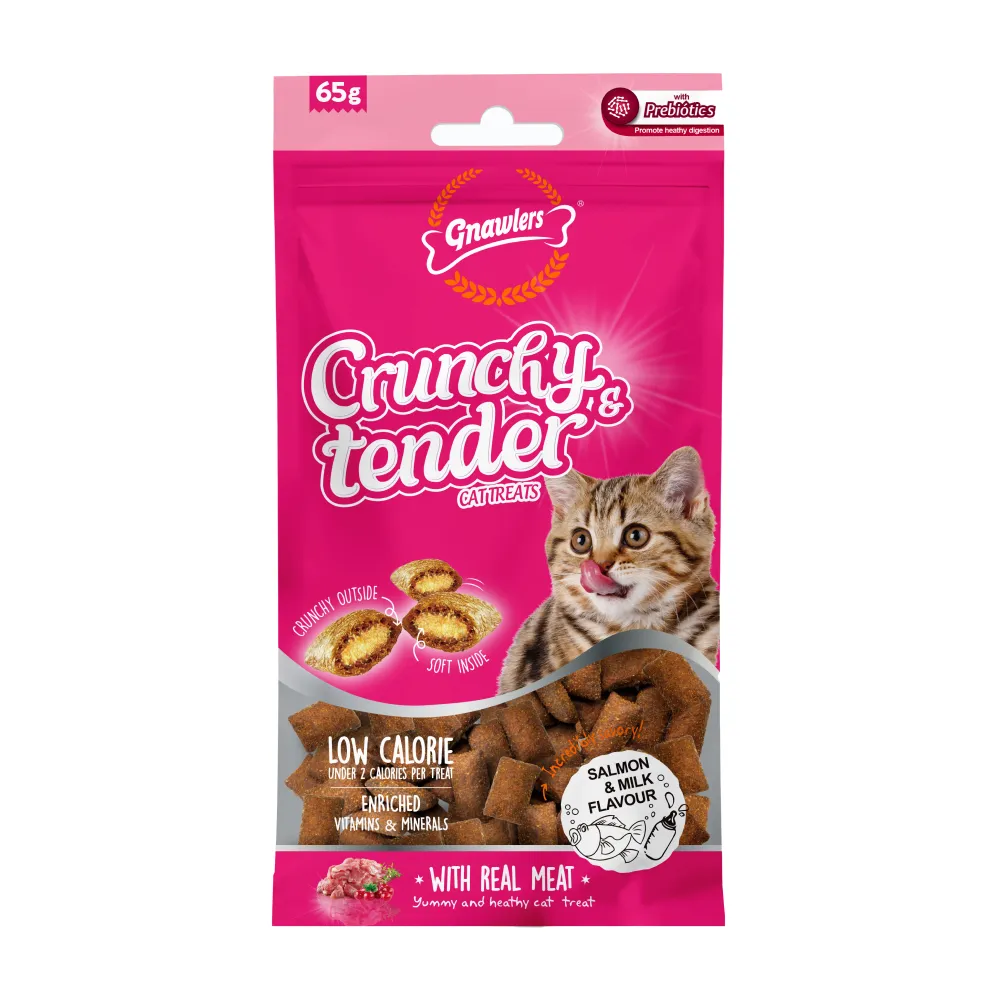 Gnawlers Salmon & Milk Crunchy Tender Cat Treats