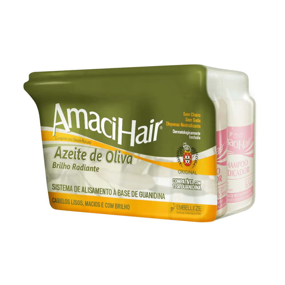 Hair Relaxer Amacihair Olive Oil Straightening Voume Reducer 220g - Embelleze