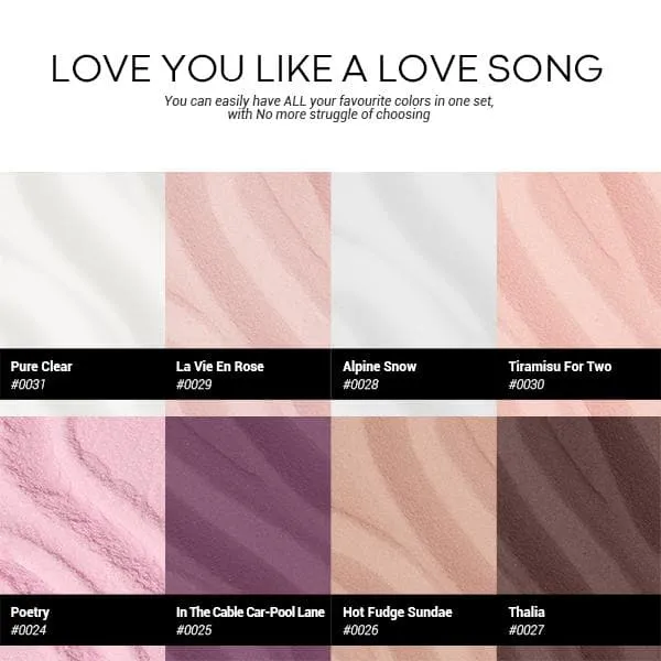 Love You Like a Love Song - 8Pcs Acrylic Powder Set (0.33 oz)