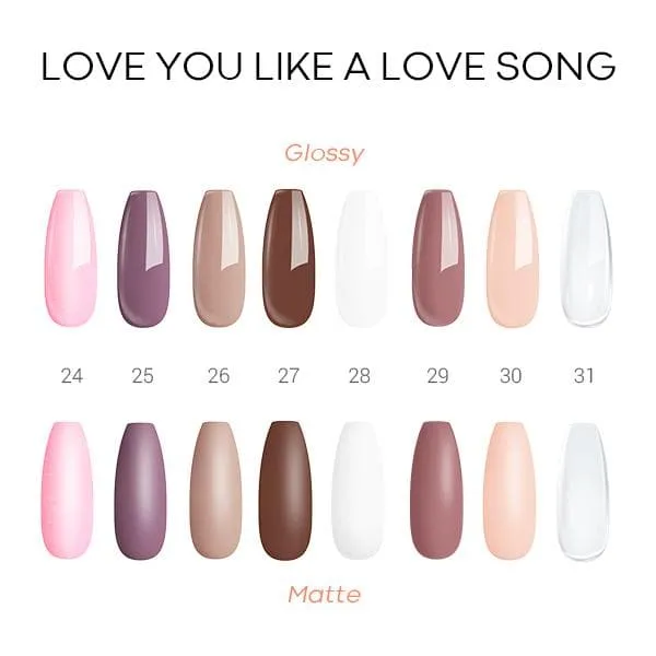 Love You Like a Love Song - 8Pcs Acrylic Powder Set (0.33 oz)