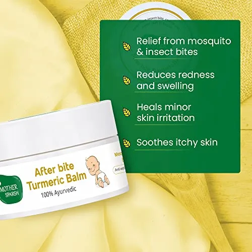 Mother Sparsh After Bite Turmeric Balm for Babies | For Rashes and Mosquito Bites |100% Ayurvedic- 25gm