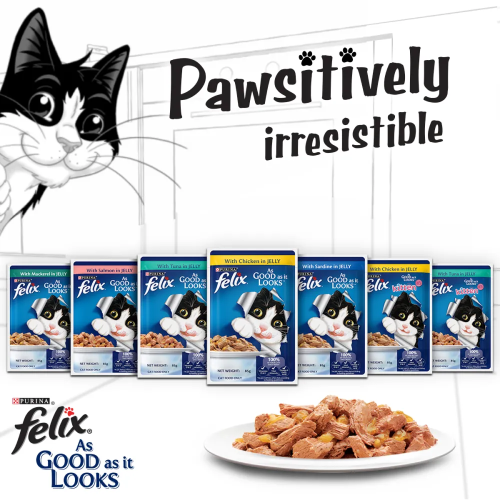 Purina Felix Chicken with Jelly and Tuna with Jelly Adult Cat Wet Food Combo