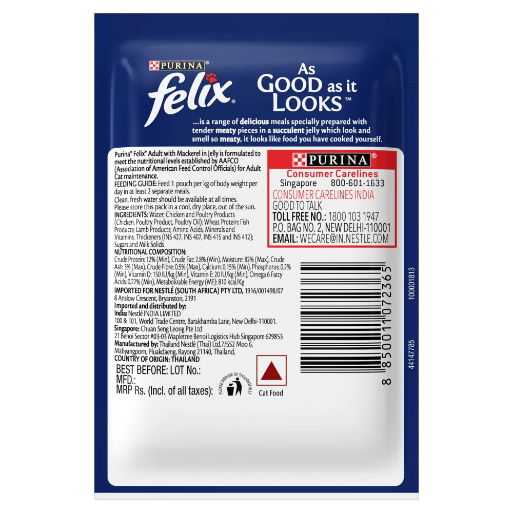 Purina Felix Mackerel, Chicken and Salmon with Jelly Adult Cat Wet Food Combo