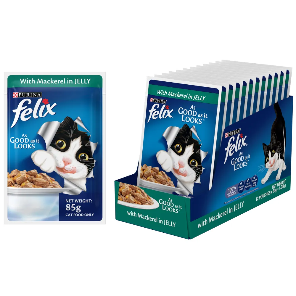 Purina Felix Mackerel, Chicken and Salmon with Jelly Adult Cat Wet Food Combo