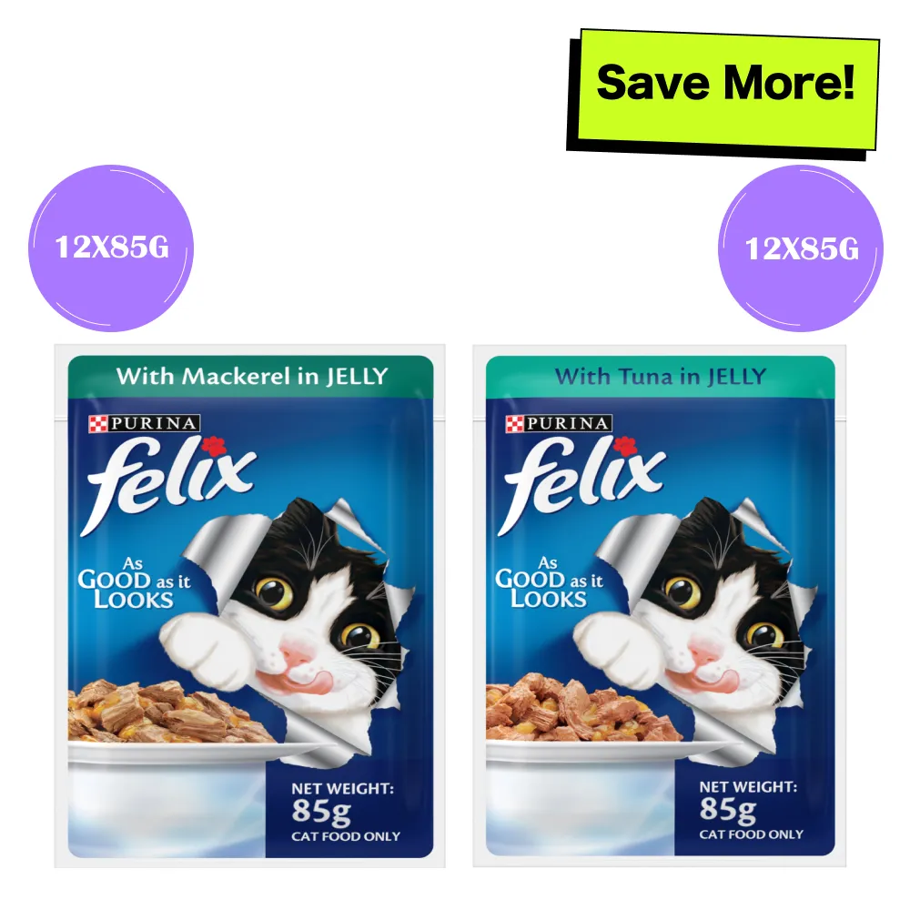 Purina Mackerel with Jelly and Tuna with Jelly Adult Cat Wet Food Combo