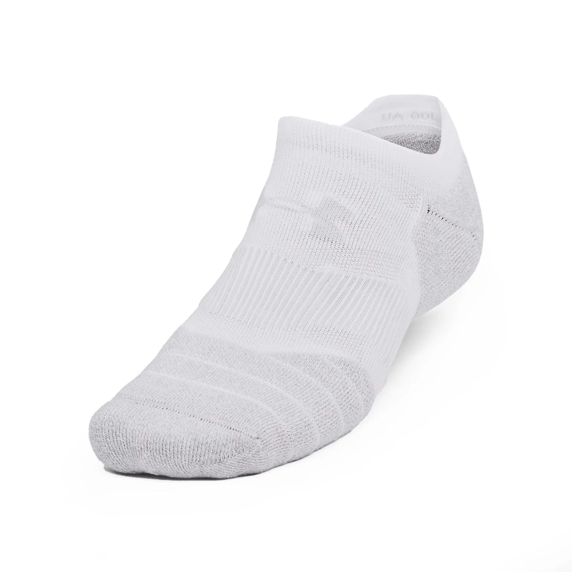 Under Armour Elevated Performance No Show 2pk Golf Socks - White/Castlerock