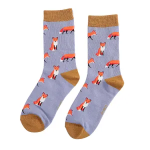 Women's Foxes Socks - Powder Blue