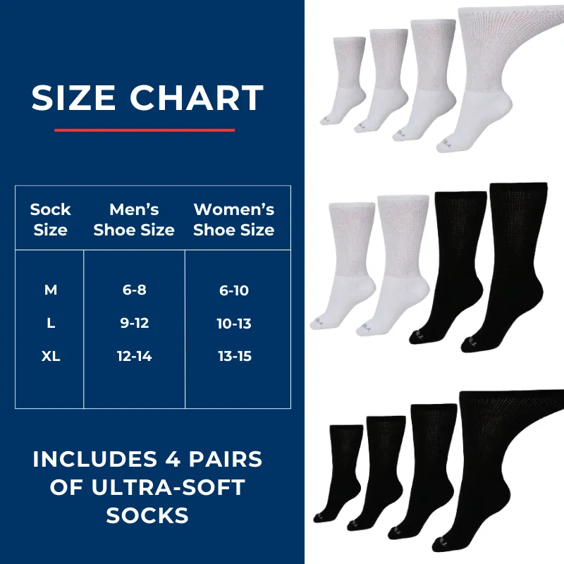 Women's Ultra-Soft Upper Calf Diabetic Socks (4 Pair)